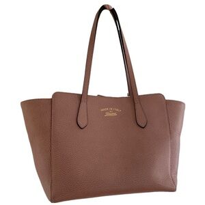Gucci Swing Tote leather brown and pink